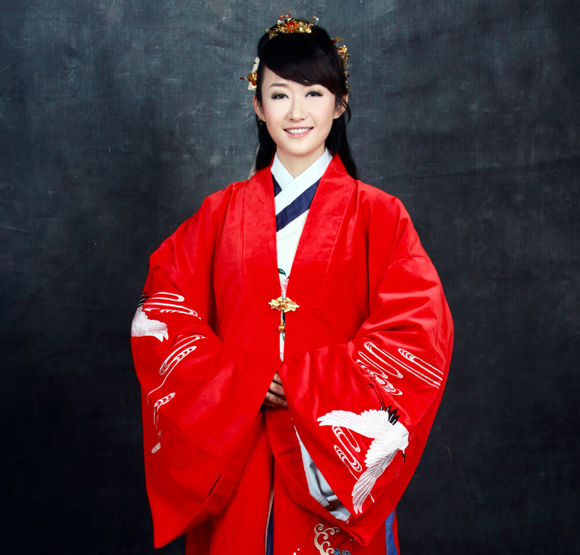 女式直裾深衣漢服