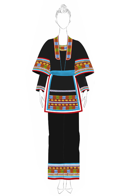 瑤族公務(wù)員盛裝方案設(shè)計(jì)