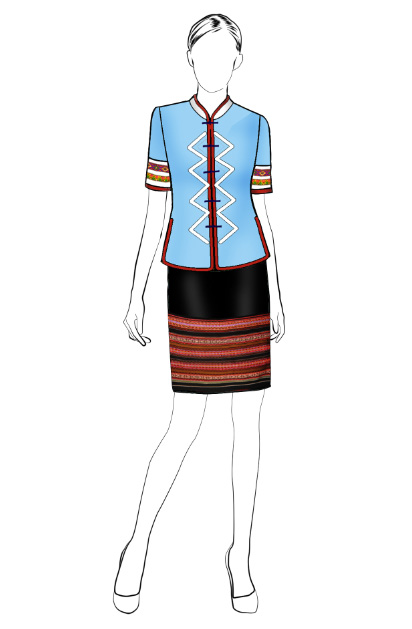 海南傳統(tǒng)黎族服飾女裝方案設計