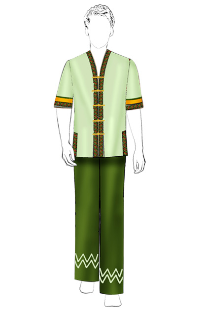 海南傳統(tǒng)黎族服飾男短袖方案設(shè)計