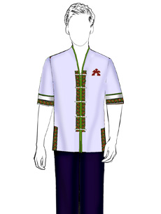 海南傳統(tǒng)黎族服飾男式短袖上衣+長褲方案設(shè)計