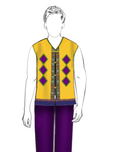 海南傳統(tǒng)黎族服飾男無(wú)袖+長(zhǎng)褲方案設(shè)計(jì)
