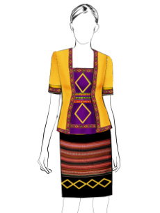海南傳統(tǒng)黎族服飾女短袖+短裙方案設(shè)計(jì)