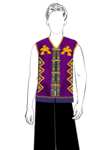 海南傳統(tǒng)黎族服飾男無(wú)袖長(zhǎng)褲方案設(shè)計(jì)
