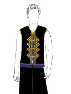 海南傳統(tǒng)黎族服飾男無(wú)袖方案設(shè)計(jì)