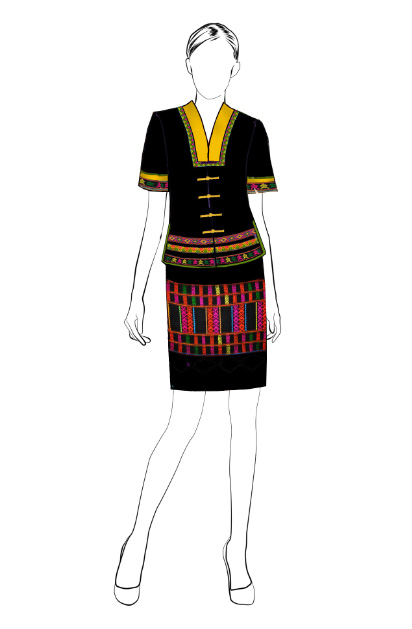 海南傳統(tǒng)黎族服飾女夏裝方案設(shè)計